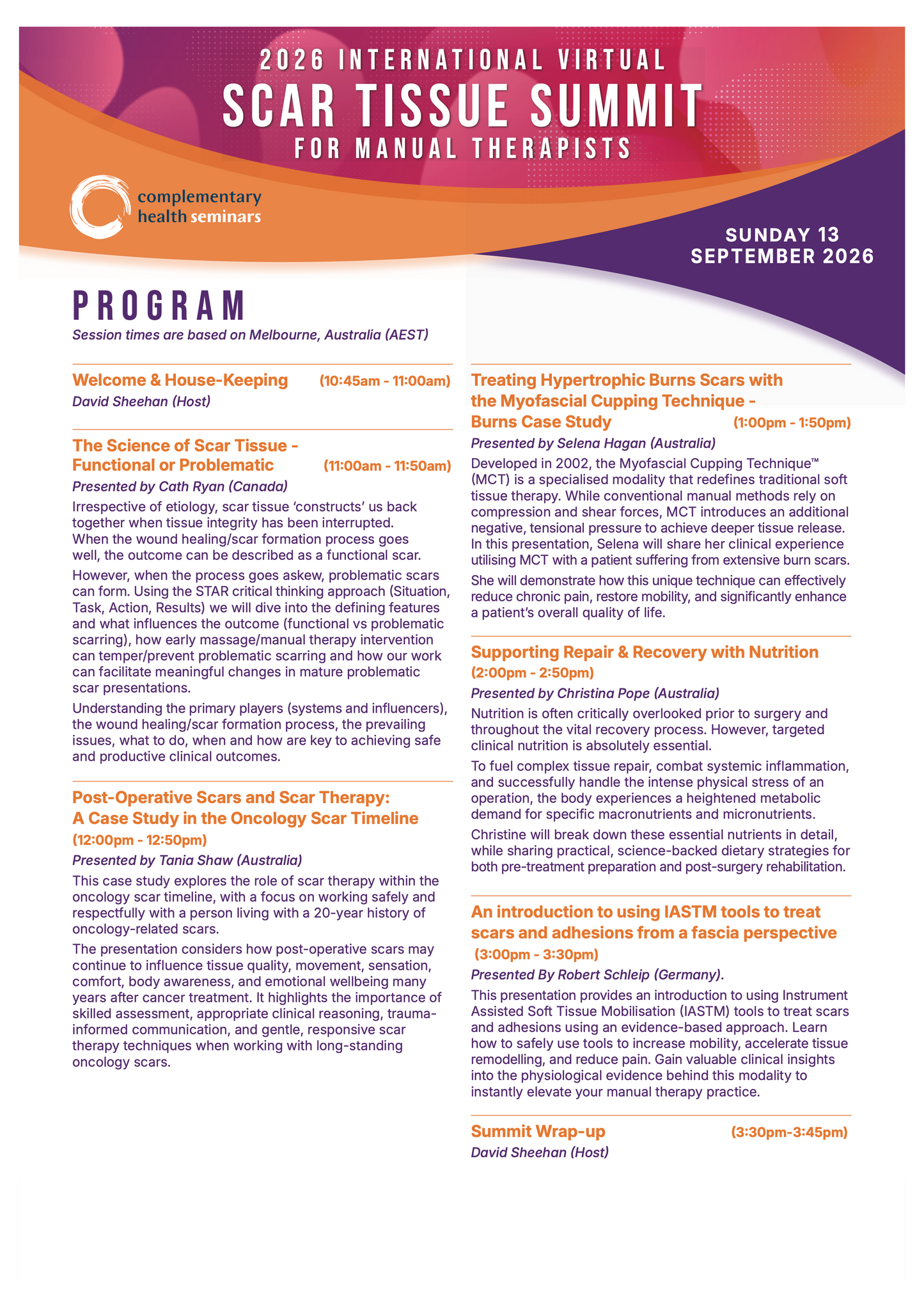 2026 International Virtual Scar Tissue Summit